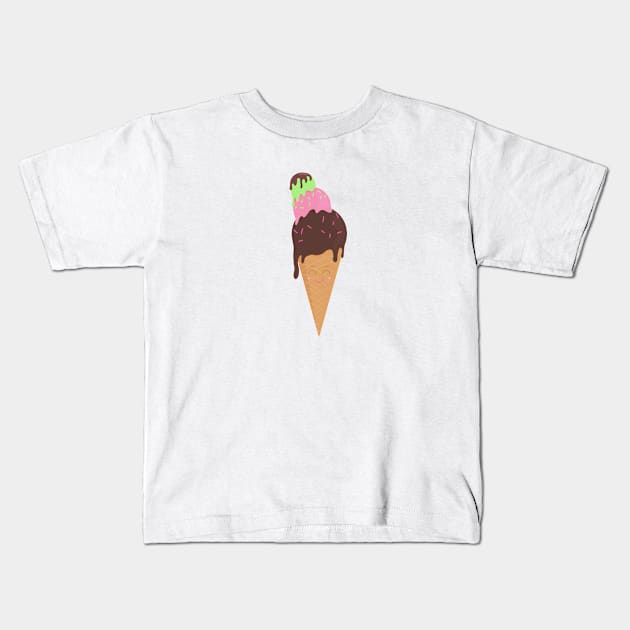 Cute ice cream Kids T-Shirt by Liza.che arts